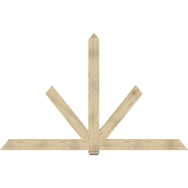 Ekena Millwork Kennewick Rough Sawn Timber Gable Bracket, Douglas Fir, 108"W x 68"H x 4"D x 6"F, 15/12 Pitch GBW108X68X0406KEN00RDF - main